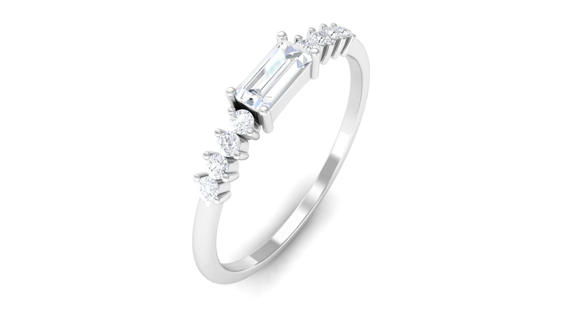 1/4 CT Natural Diamond Promise Ring for Women - 14K Solid Gold Minimalist April Birthstone Ring - Perfect for Engagements, Anniversaries & Special Occasions