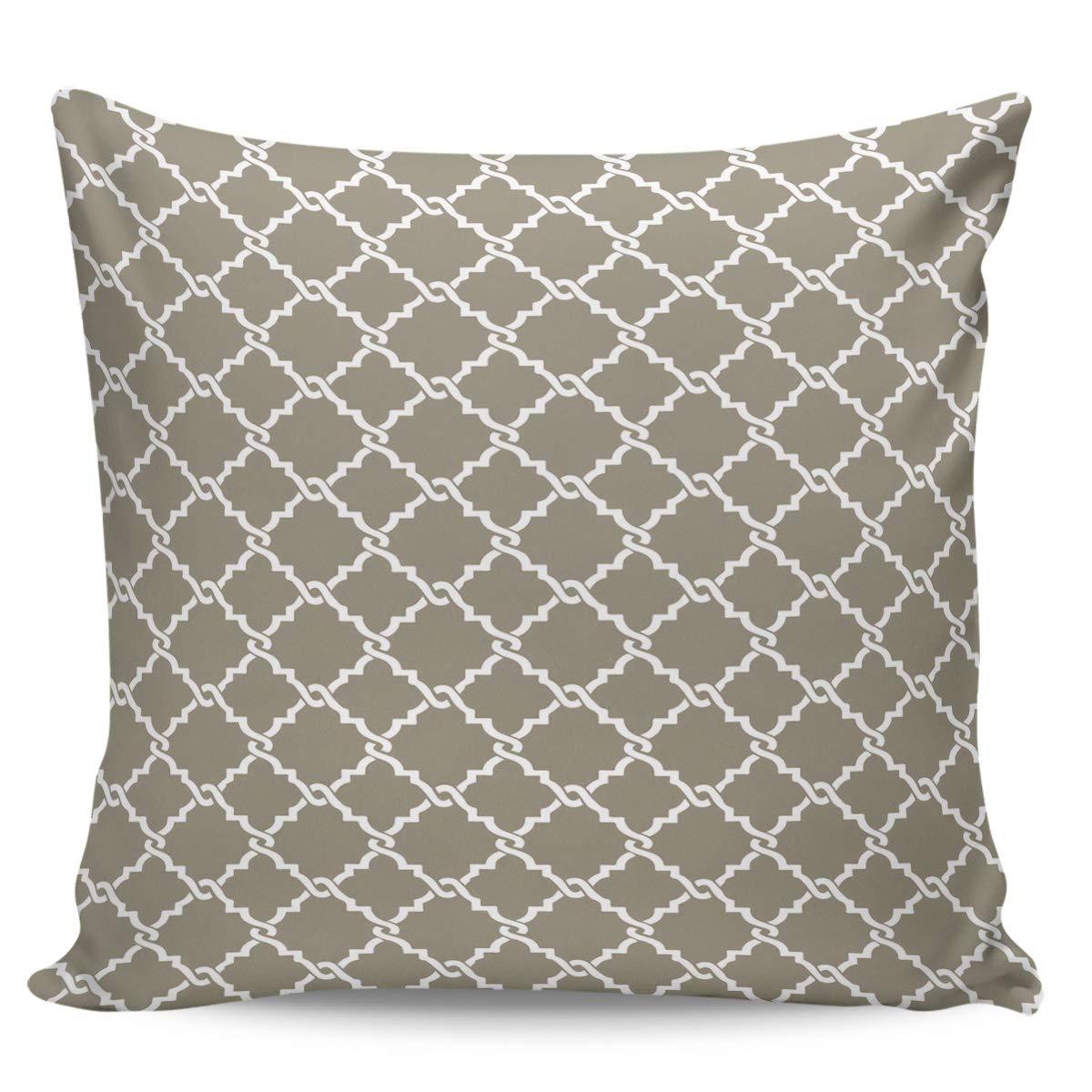 FamilyDecor 20x20 Inch Square Throw Pillow Covers - Moroccan Geometric Pattern Cushion Cases for Sofa, Couch, Bed & Chair - Removable & Washable Khaki Home Decor (Perfect for Living Room, Bedroom & Dorm Decor)