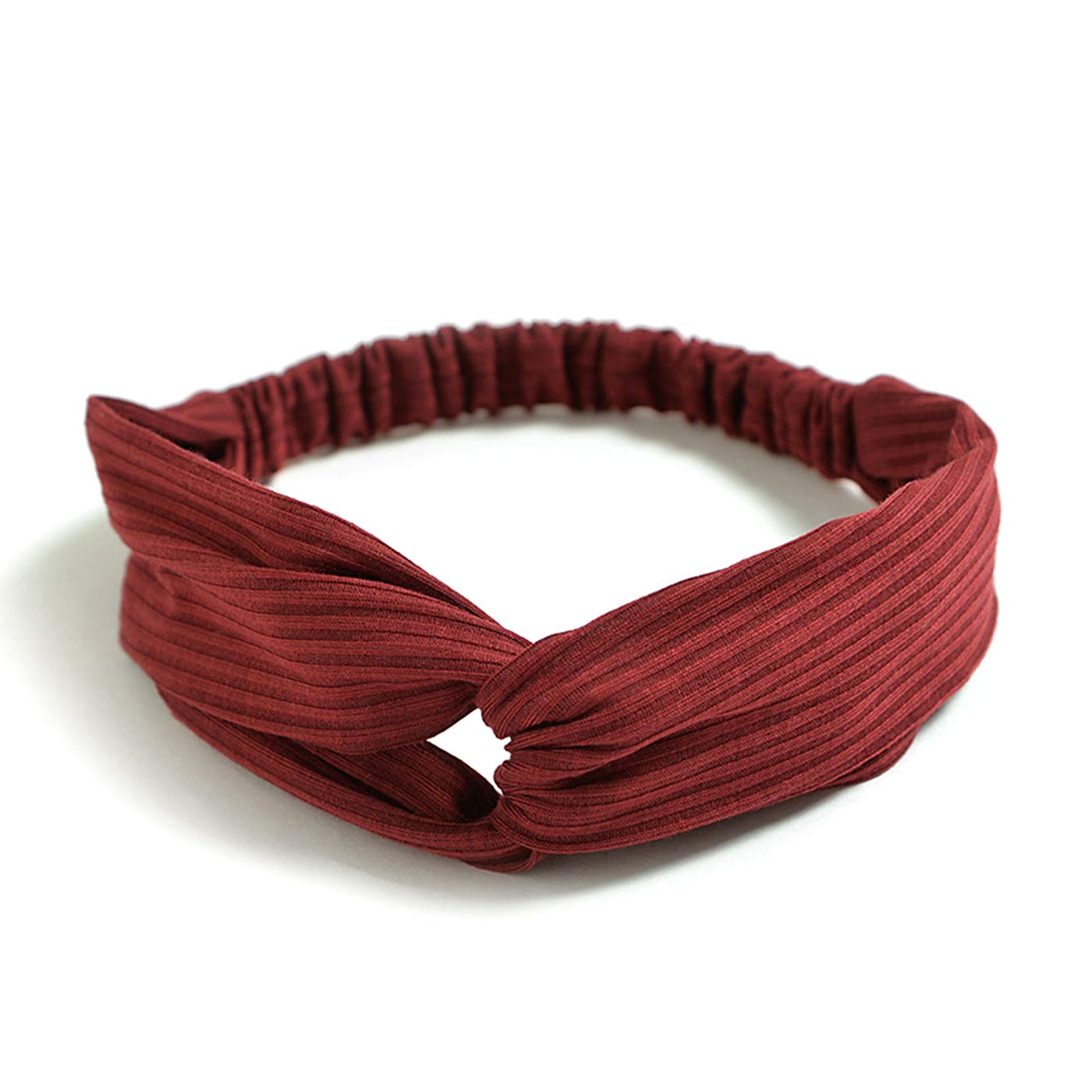 DRESHOW 10 Pack Boho Headbands for Women & Girls - Elastic Criss Cross Hair Bands, Twisted Head Wraps, Solid Hair Accessories - Perfect for Yoga, Workouts, and Casual Wear