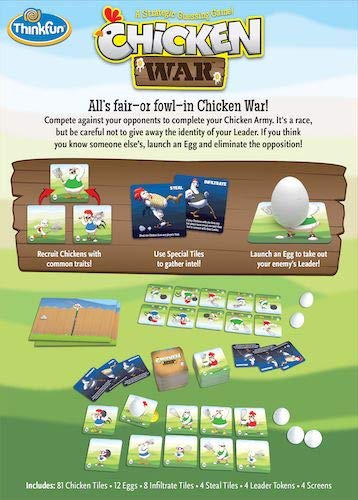 ThinkFun Chicken War Strategy Board Game - Fun Family Game Night with Hilarious Artwork for Adults & Kids | Perfect for Parties, Game Nights & Family Gatherings
