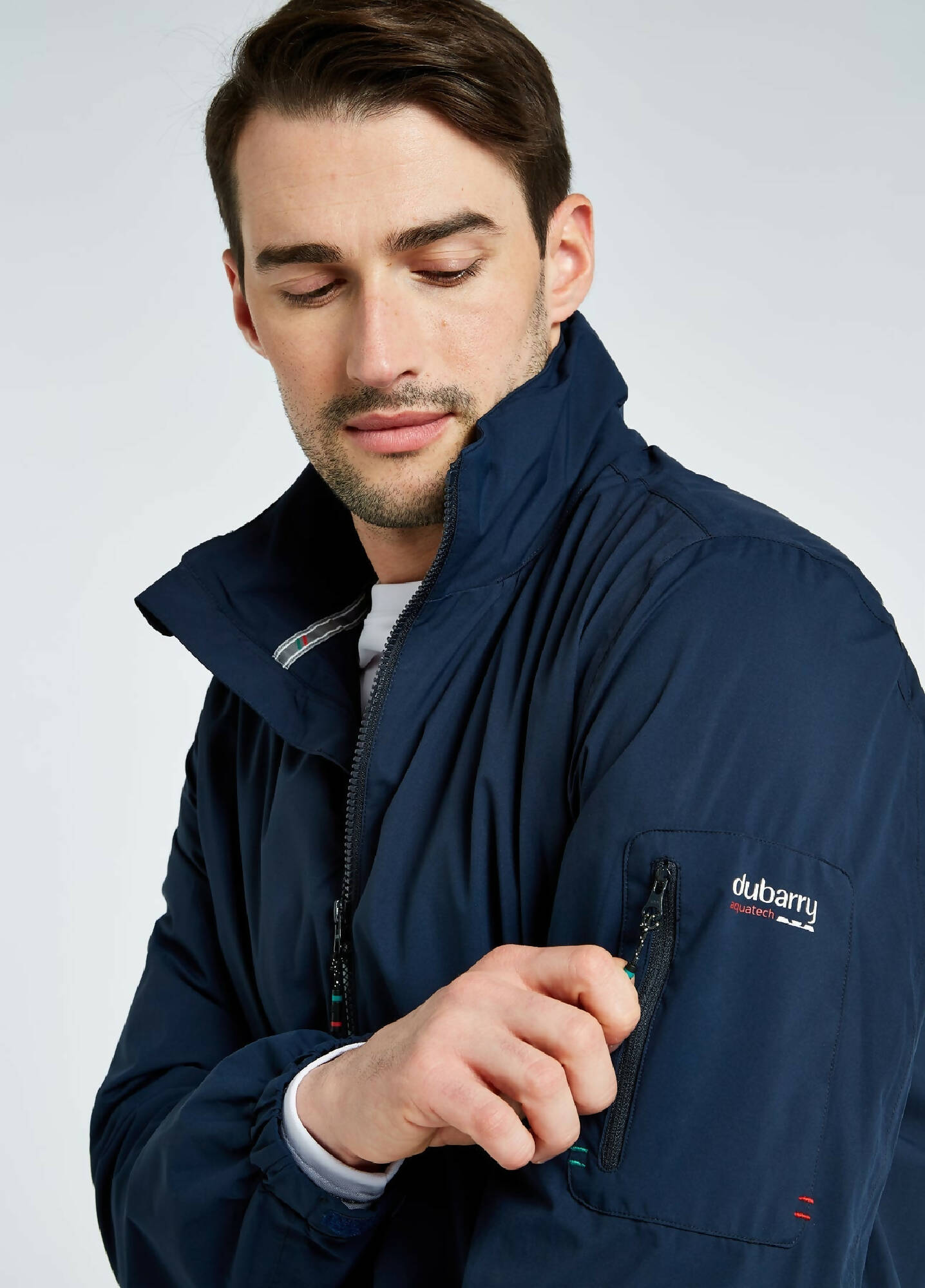 DUBARRY Croatia Waterproof Crew Jacket for Men & Women - Navy Blue Raincoat for Outdoor Activities, Hiking & Travel | Water-Resistant Windbreaker with Hood