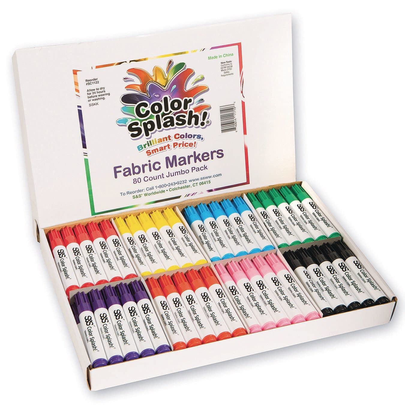 80 Colors Fabric Markers Permanent for T-Shirts, Clothes, Pillows & Canvas - No Bleed Fabric Paint Pens for Kids & Adults - Perfect for DIY Crafts, Custom Clothing & Home Decor Projects