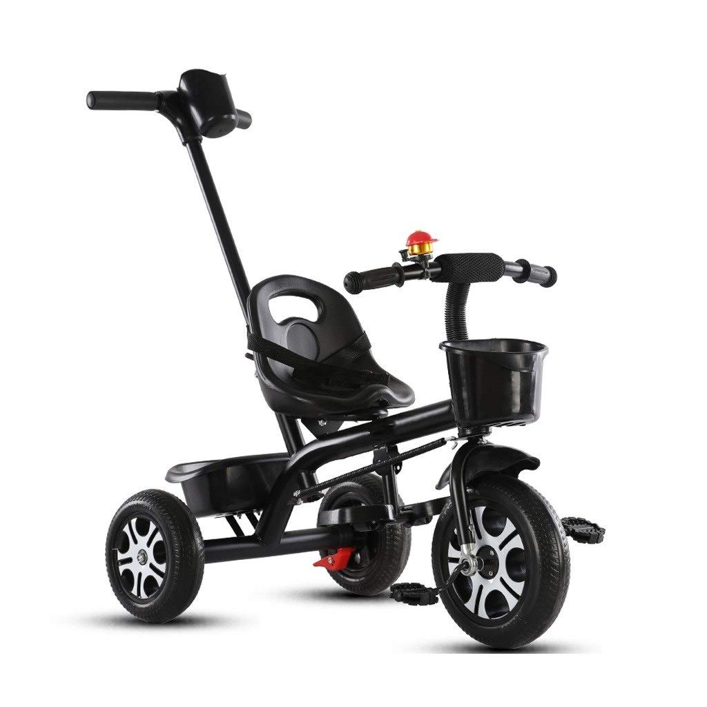 Lightweight Baby Stroller & Tricycle for Kids 2-6 Years Old - Convertible Pushchair, Pram, and Toy Bike with Adjustable Seat (Black) - Perfect for Park Walks, Shopping, and Outdoor Family Adventures