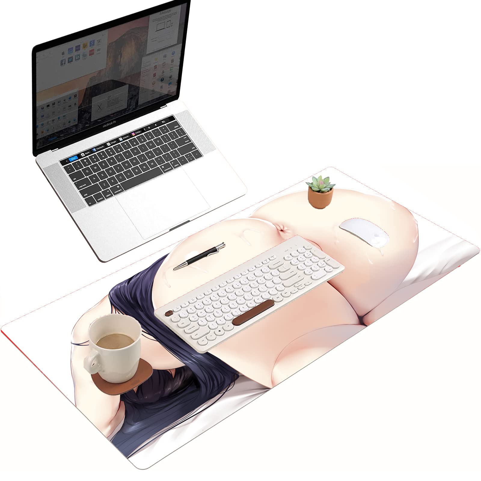Anime Overlord Large Gaming Mouse Pad - 24x12 Inch Non-Slip Waterproof Desk Mat for PC, Keyboard & Computer Accessories - Perfect for Gaming Setup, Office Work & Anime Decor