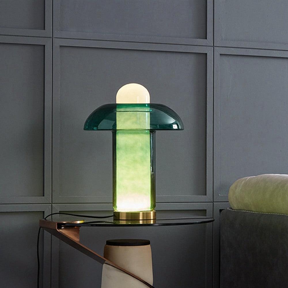Modern Glass Mushroom Table Lamp - Elegant Bedside & Desk Lighting for Home & Office Decor