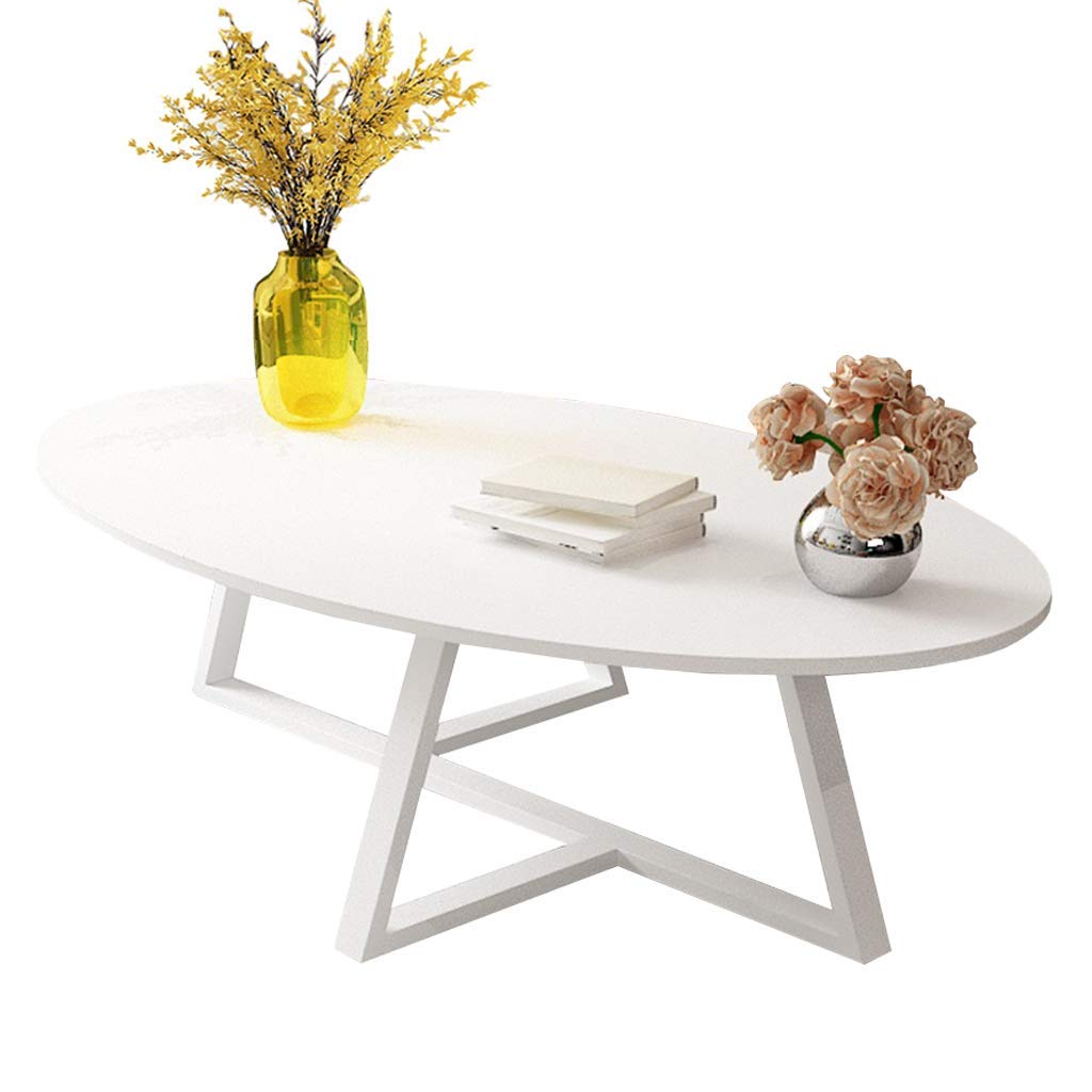 Modern Oval Coffee Table with Metal Undershelf - Solid Oak Wood Side Table for Living Room, Dining Room, Bedroom & Balcony | Perfect for Small Spaces, Coffee Time & Home Decor