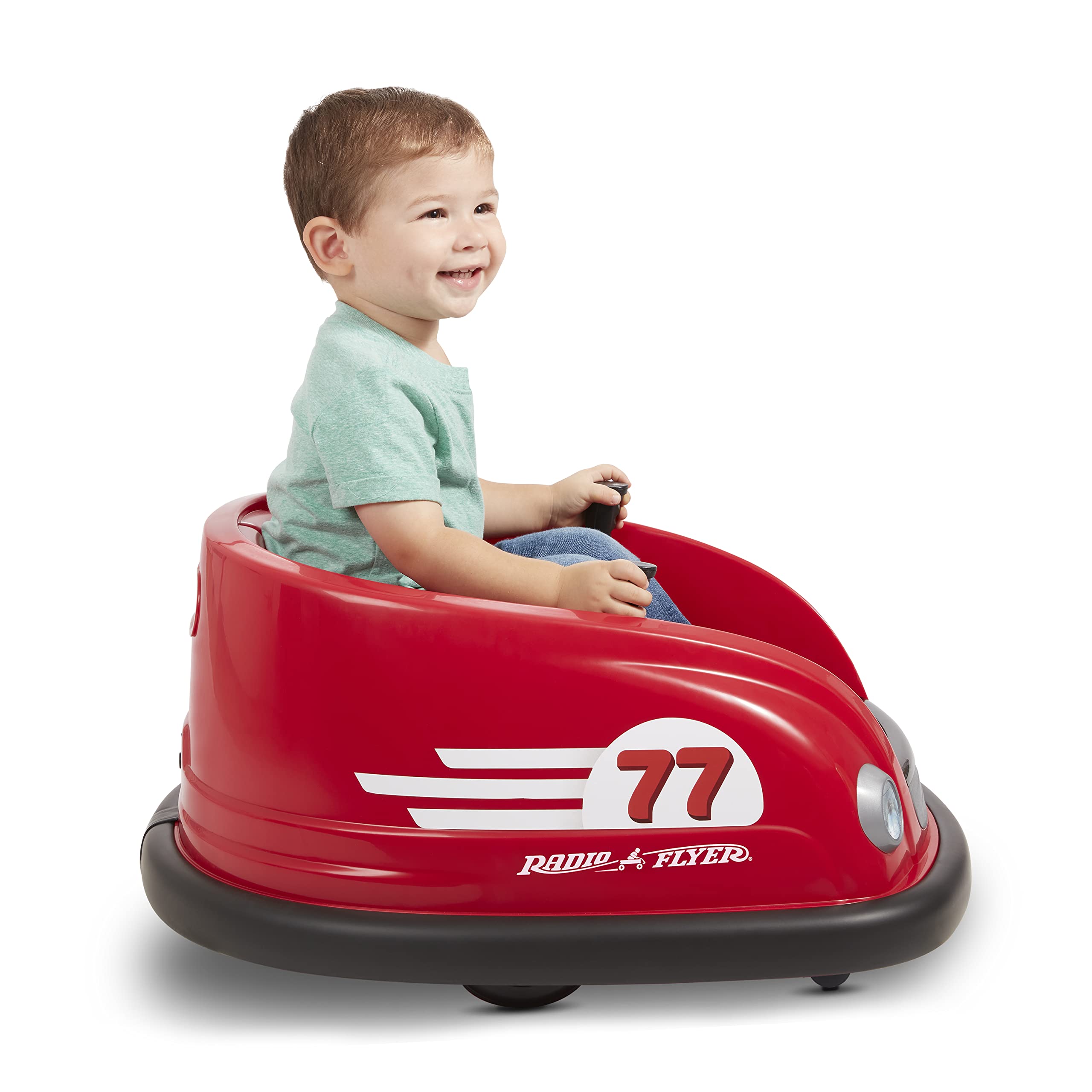 Radio Flyer 6V Battery Powered Bumper Car - Electric Ride On Toy with Parent Remote Control for Toddlers Ages 1.5-3 Years | Indoor & Outdoor Play, Birthday Gift, Backyard Fun
