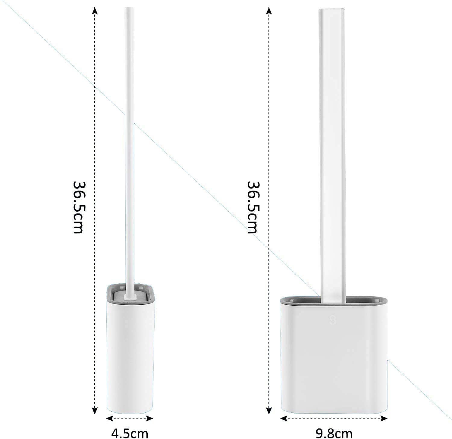 SR Exclusive Silicone Toilet Brush Set with Holder - Soft Bristles for Gentle Bathroom Cleaning - Modern Western Toilet Cleaning Kit in Multi Colors - Perfect for Home, Apartment, RV & Guest Bathrooms
