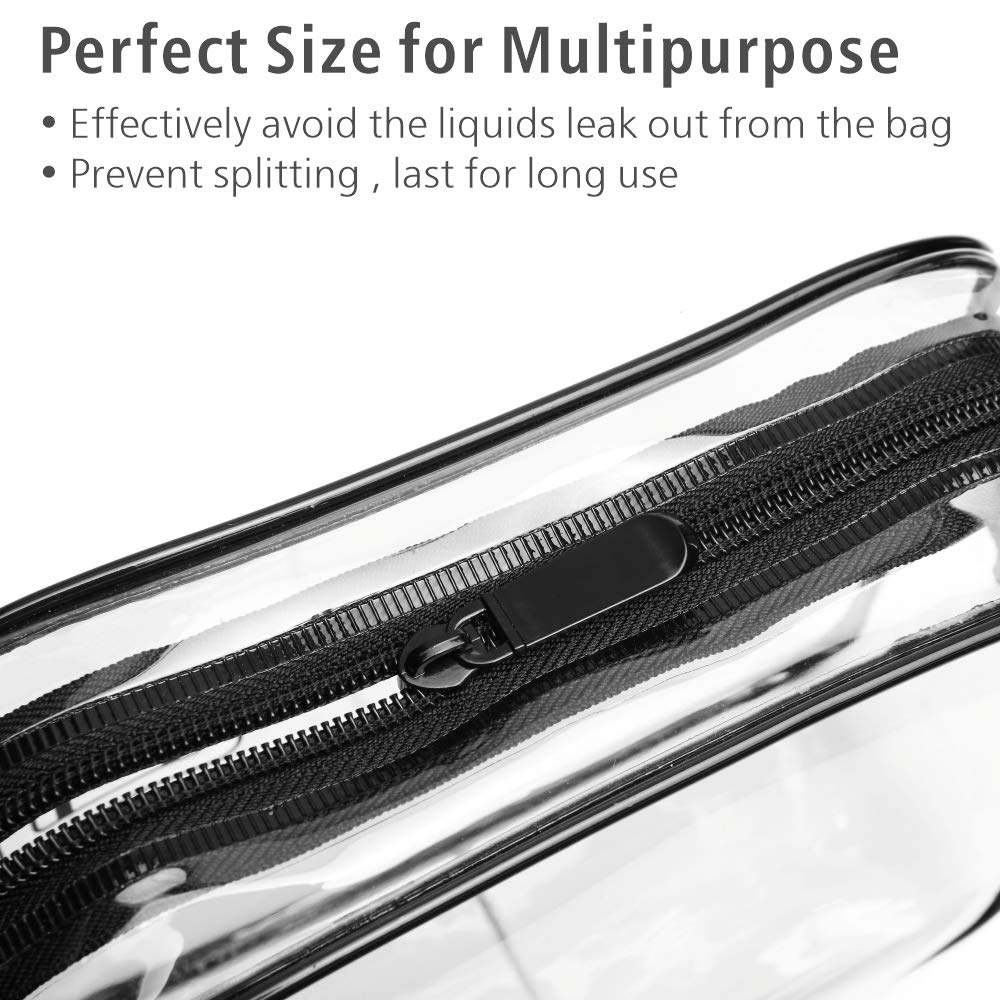 PACKISM TSA Approved Clear Toiletry Bag - Waterproof Quart Size Travel Cosmetic Organizer for Women & Men - 3 Pack Airline Compliant Makeup Bags for Carry-On Luggage - Perfect for Airports, Gym, Camping & Weekend Getaways