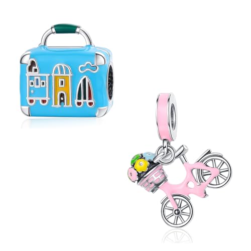 Travel Bag and Bicycl charms