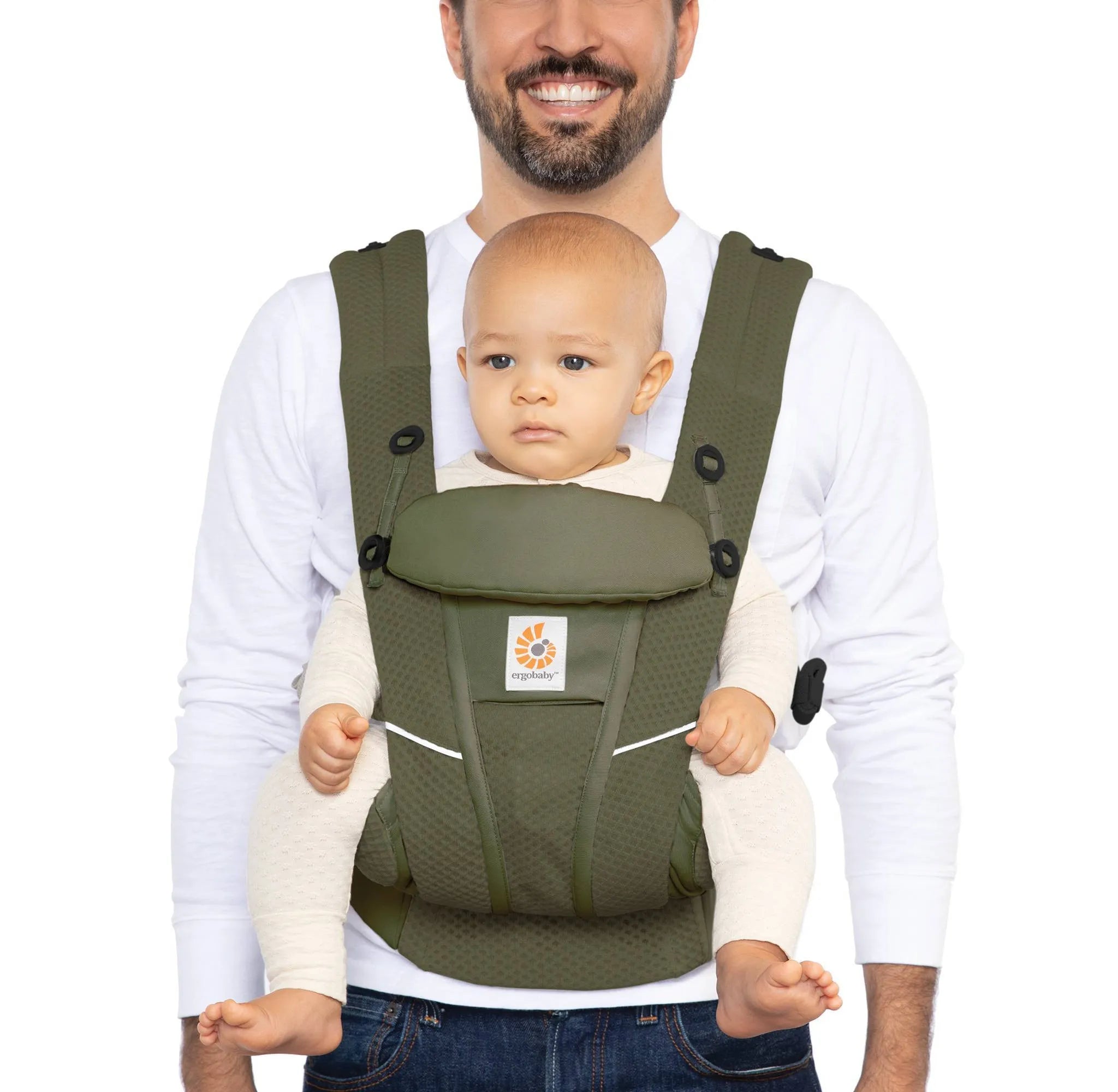 Omni Breeze All-Position Mesh Baby Carrier - Lightweight & Breathable for Newborn to Toddler (Olive Green) - Perfect for Hiking, Travel & Everyday Use