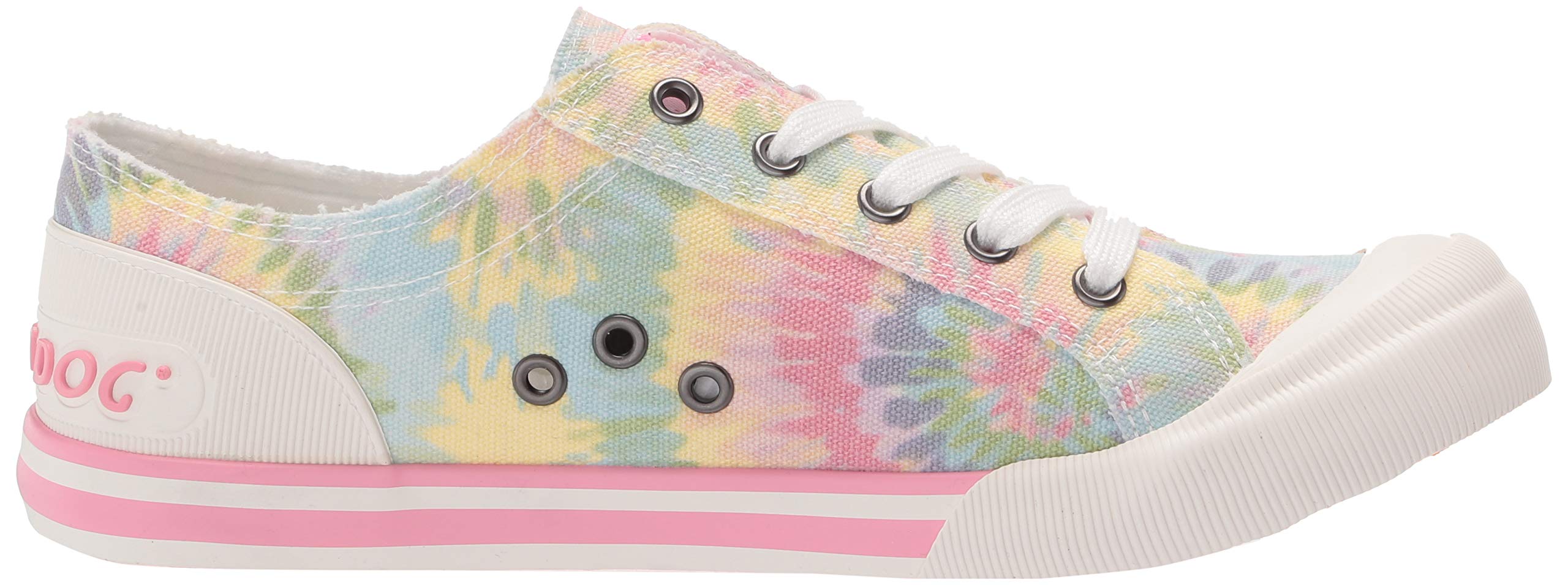 Rocket Dog Jazzin Butterfly Women's White Canvas Slip-On Shoes - Comfortable Casual Sneakers for Walking, Work & Everyday Wear