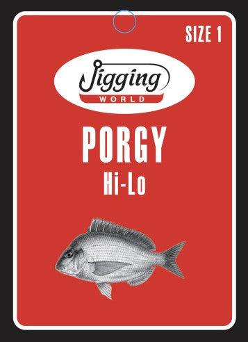 Jigging World Porgy Hi Lo Mono Rigs - Saltwater Fishing Rigs for Bottom Fishing, Fluke, Sea Bass & Porgy - Perfect for Offshore & Inshore Angling