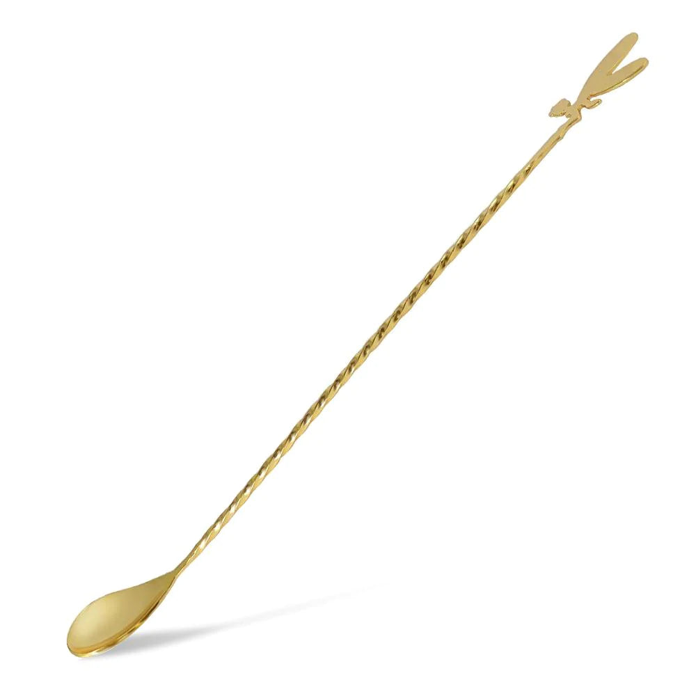 BarConic® 30cm Cocktail Fairy Bar Spoons - Stainless Steel Mixing Spoon with Twisted Handle for Bartending, Home Bars & Cocktail Making (Multiple Color Options)