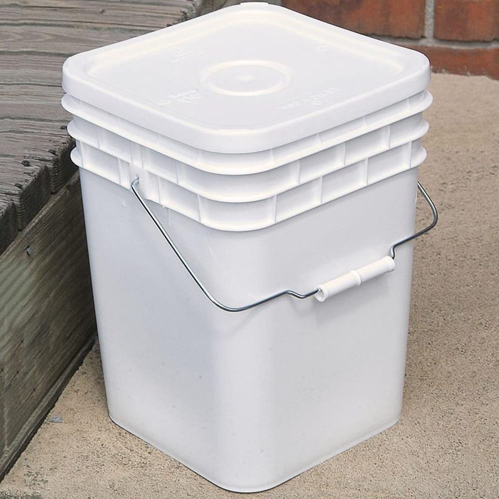 10 Pack 4 Gallon Plastic Buckets with Tight Fitting Lids - Heavy Duty Storage Containers for Food, Paint, Cleaning Supplies & Home Organization (USA Made)