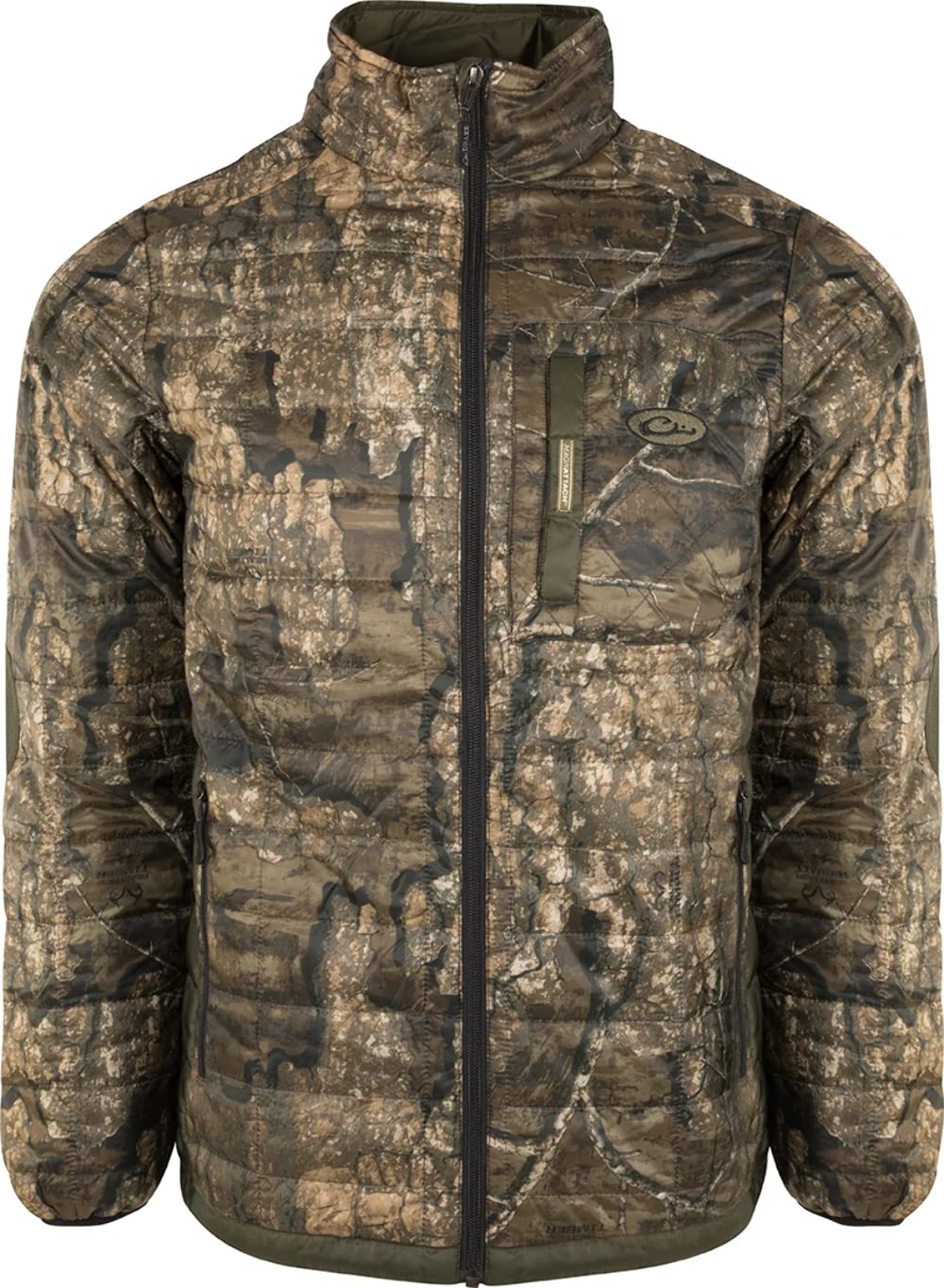 Drake Waterfowl MST Camo Synthetic Down Two-Tone Packable Jacket for Hunting & Outdoor - Realtree Camouflage - Lightweight Waterproof Insulated Coat for Cold Weather Adventures