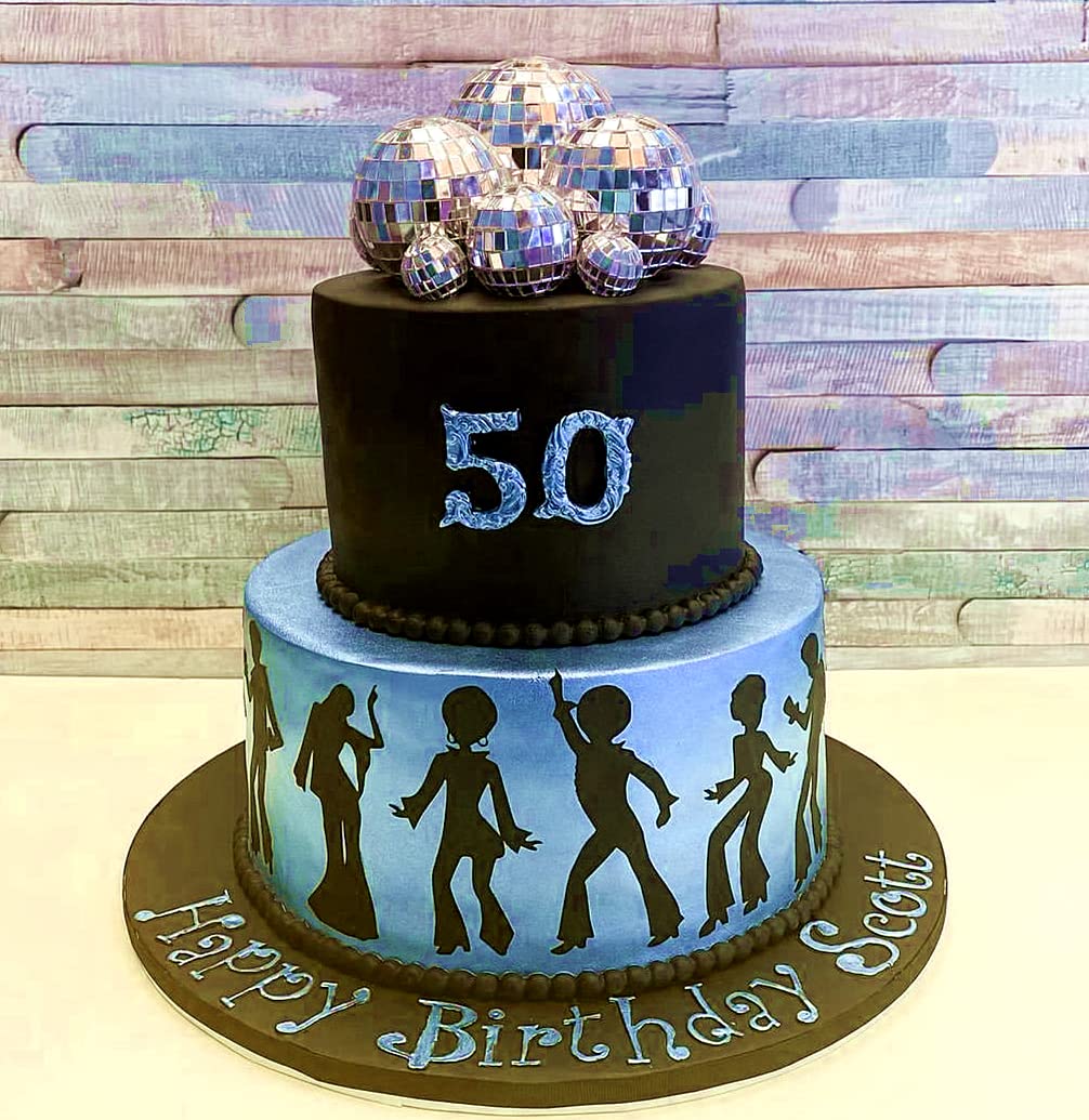 JeVenis 19-Piece Disco Party Cake Topper Set - Disco Ball & Dancing Figures for Birthday, Wedding, and Music Themed Cakes - Perfect for Disco Night, Dance Party Decorations, and Celebration Favors