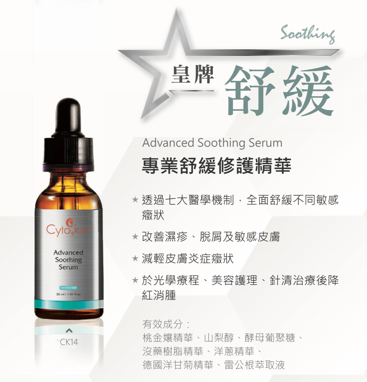 CytoSkin Advanced Soothing Serum - Professional Anti-Aging & Hydrating Facial Essence for Sensitive Skin | Perfect for Nighttime Skincare Routine & Post-Treatment Recovery