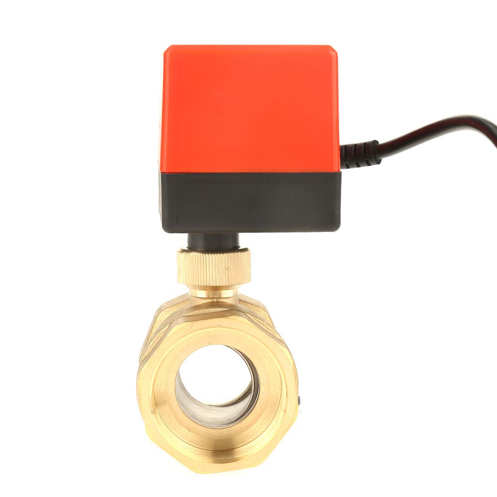 12V DC Motorized Brass Ball Valve, 1-1/2