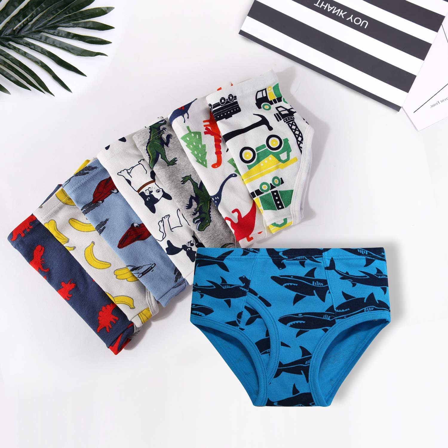 Boys Cotton Boxer Briefs Underwear for Toddlers & Kids - Soft Breathable 6/8 Pack - Perfect for Playtime, School & Daily Comfort