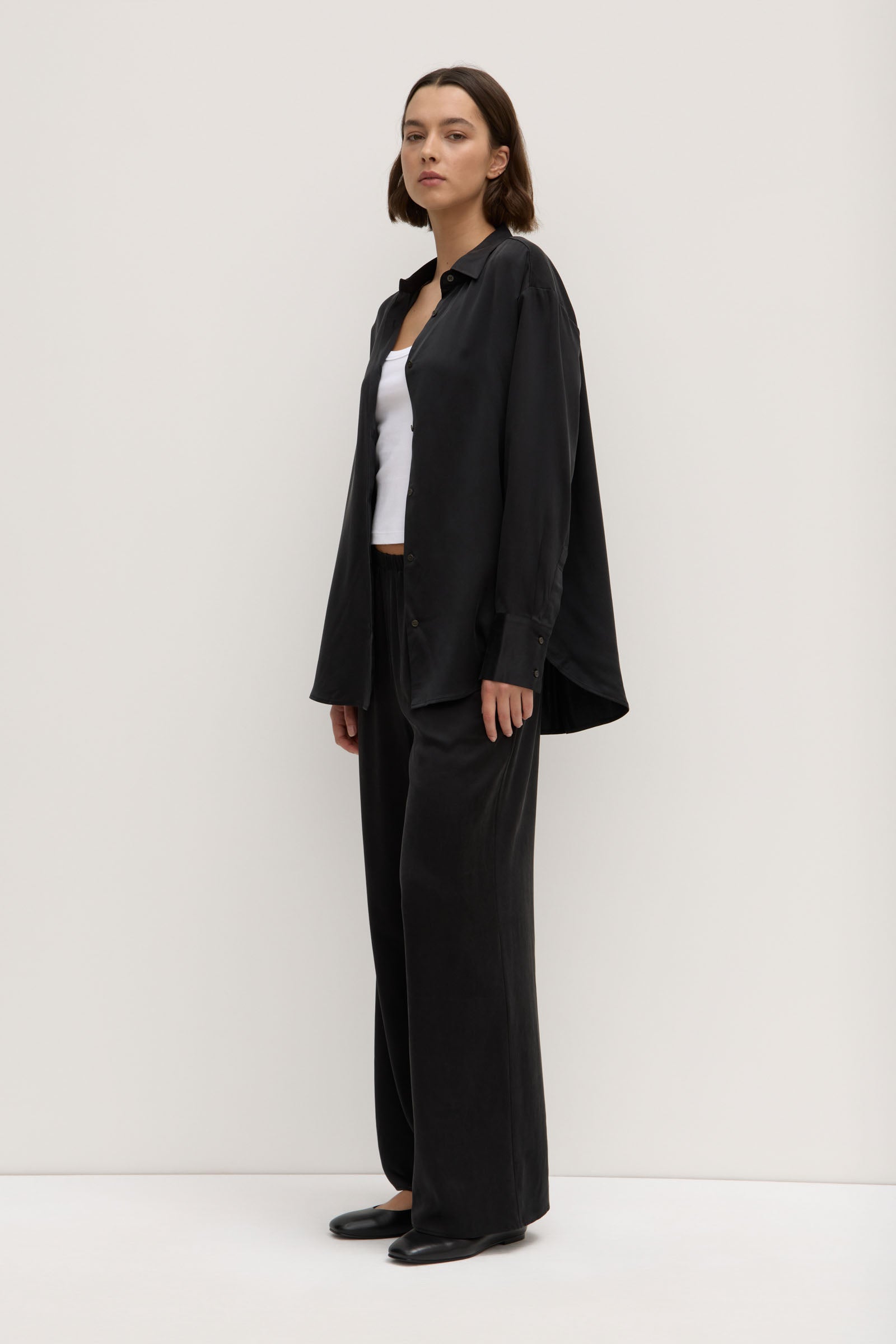 Ena Silk Shirt for Women - Soft & Luxurious Black Blouse - Perfect for Office Wear, Date Night & Special Occasions