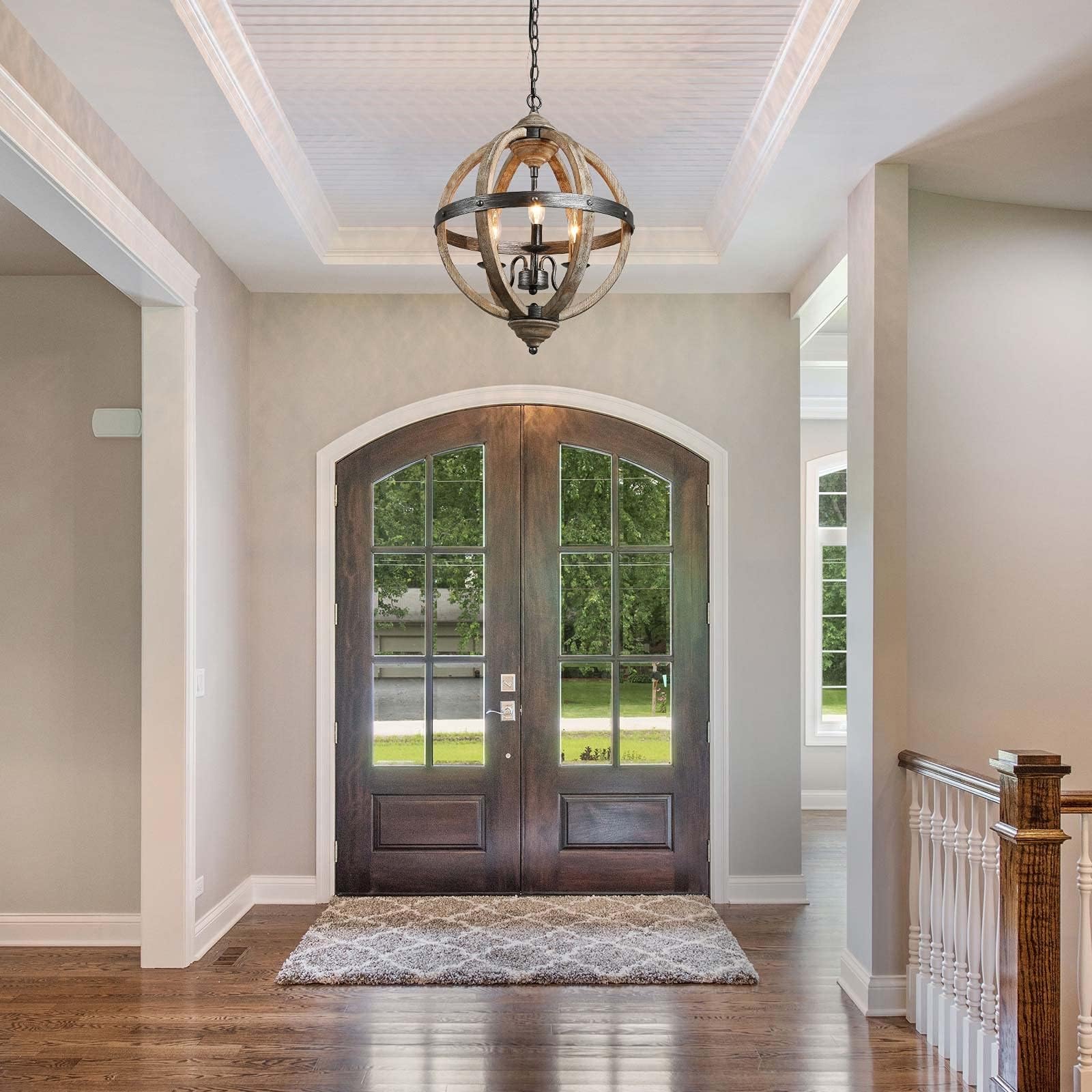 KSANA Rustic Farmhouse Chandelier - 15.7