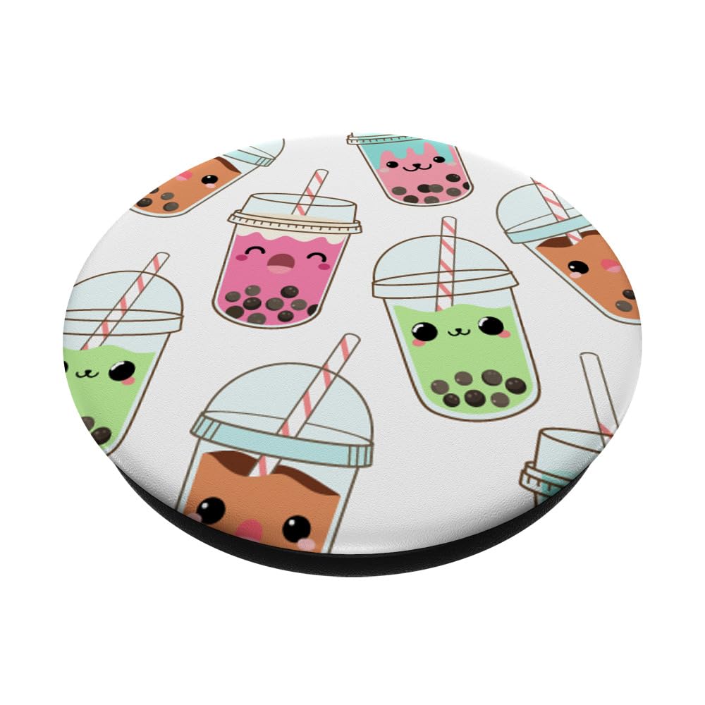 Adorable Boba Tea PopSockets - Kawaii Bubble Tea Phone Grip & Stand for iPhone Samsung - Perfect for Milk Tea Lovers & Anime Fans