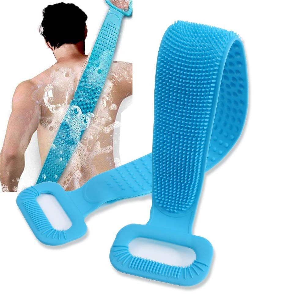 LIRABS Body Scrubber & Bath Belt Set - Exfoliating Bath Brush with Built-in Soap Dispenser + Dual-Sided Exfoliating Bath Belt for Shower & Spa | Perfect for Deep Cleansing & Skin Renewal