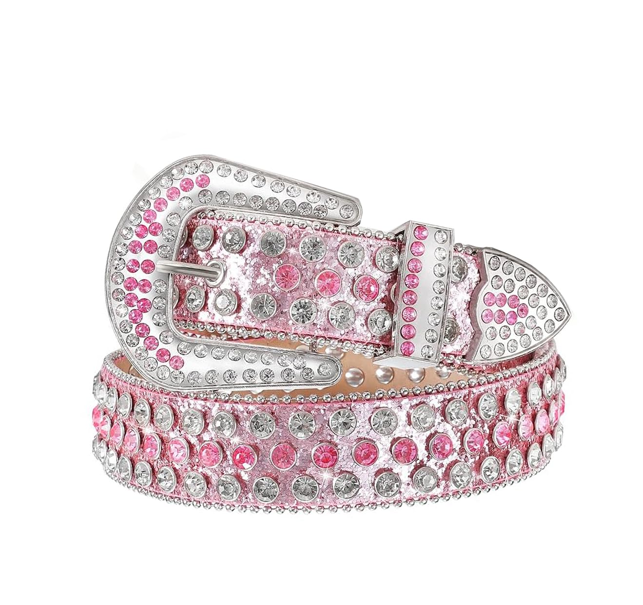Sparkling Rhinestone Studded Belt for Women & Men - Y2K Cowgirl Western Style Bling Belt with BB Buckle | Perfect for Music Festivals, Rodeo Events, and Fashion Gifts