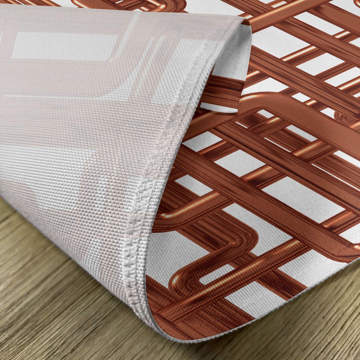 Ambesonne Industrial Placemats Set of 4 - Knot Complex Design with Entangled Lines, Hardware Industry Art, Washable Fabric Dining Table Mats, Standard Size (12x18 Inches), Umber White - Perfect for Modern Kitchens, Restaurants & Industrial-Themed Decor
