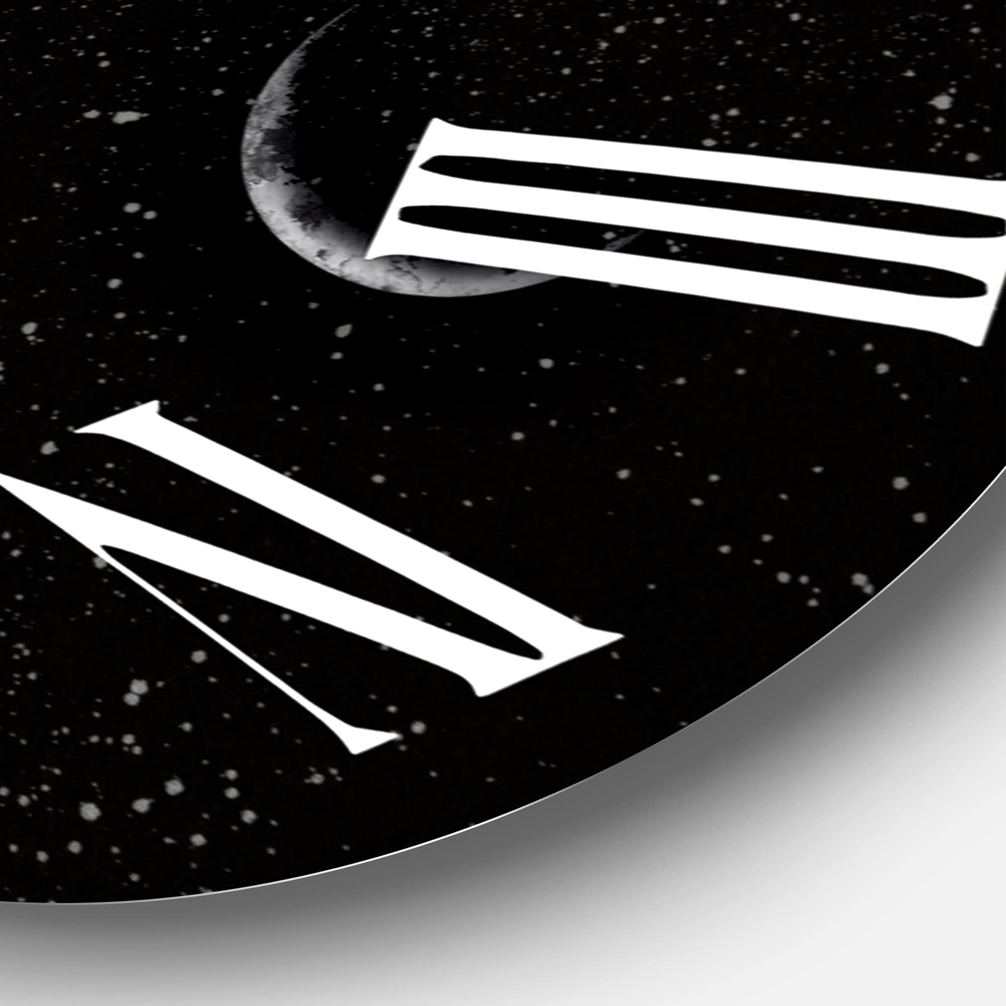 DesignQ Modern Wall Clock - Moon Phases in The Night Sky - Large Landscape Nature Wall Clock for Home & Office Decor - Perfect for Living Room, Bedroom, Study or Workspace