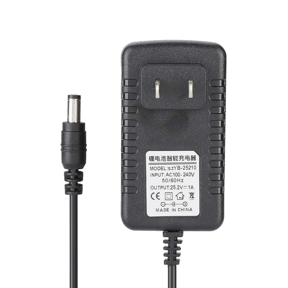 25.2V/1A Fast Charging Li-ion Battery Charger Adapter with Multi-Level Protection - Safe & Efficient Power Supply for Power Tools, E-Bikes, and DIY Projects (US)