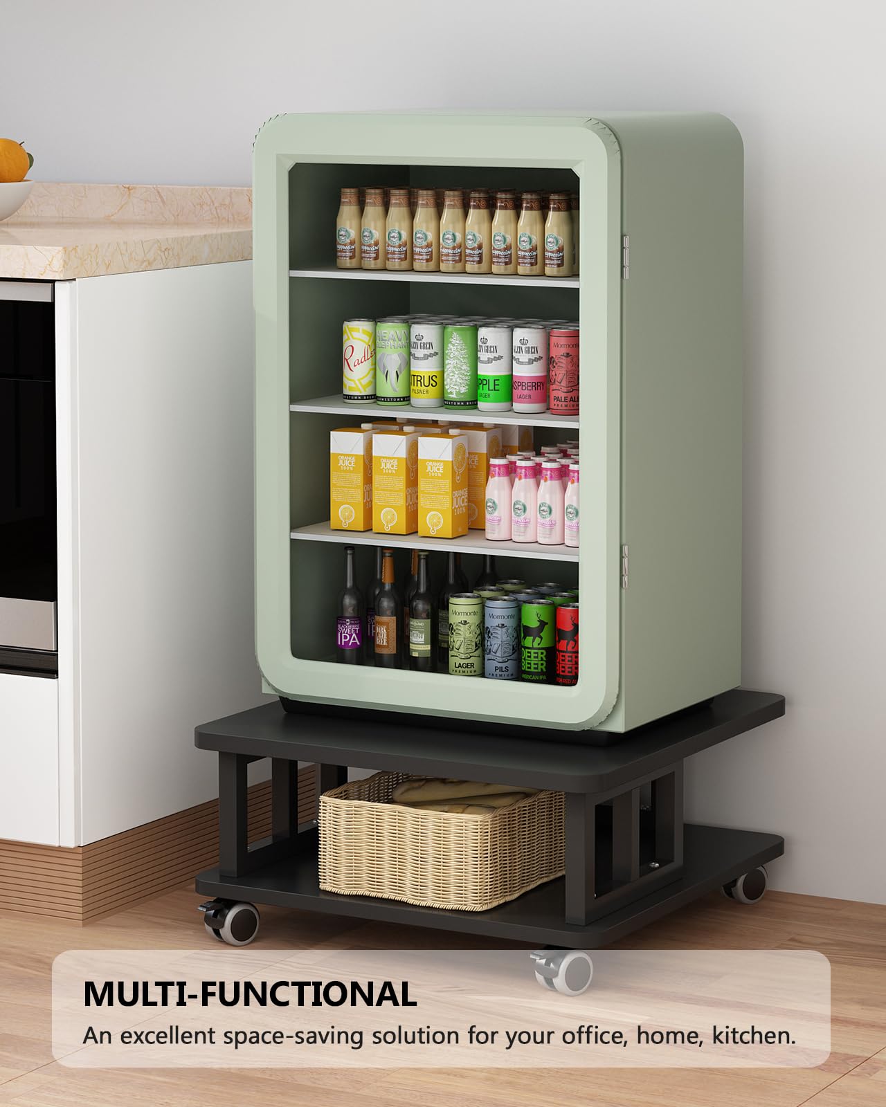 2-Tier Mobile Printer Stand with Wheels - 23.6