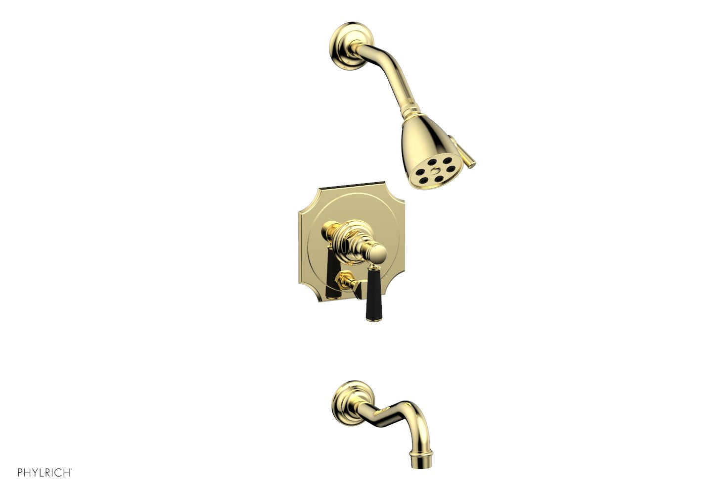 HENRI Pressure Balance Tub and Shower Faucet Set - Satin Black Finish with Lever Handle (Model 161-30) - Perfect for Modern Bathroom Renovations & Spa-Like Showers