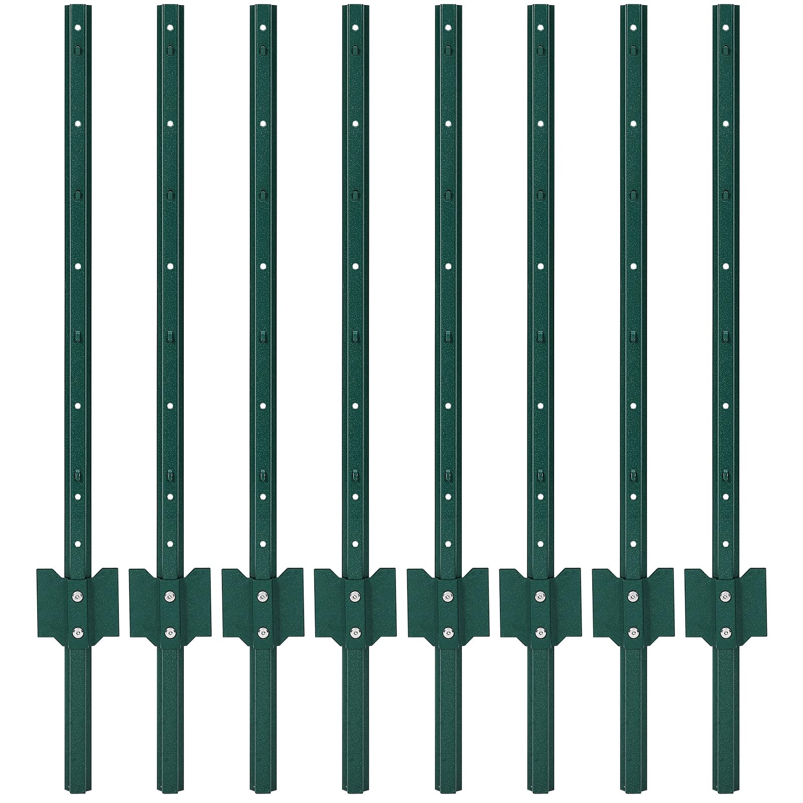 GARVEE 8-Pack 3FT Heavy Duty Metal Fence Posts - U Shaped Rust Resistant Steel Stakes for Garden, Yard & Farm - No Dig Installation - Perfect for Landscaping, Property Borders & Pet Enclosures