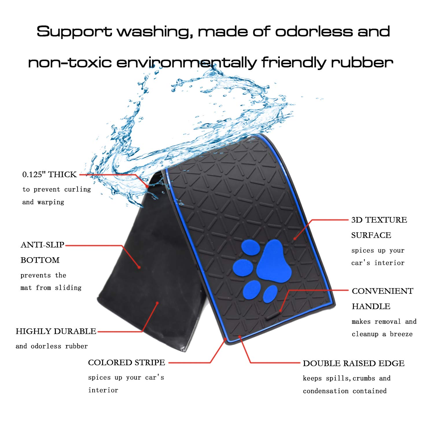 Premium Custom Interior Accessories for Toyota RAV4 2019-2021 - 14pc Anti-Dust Cup Holder Inserts, Door Pocket Liners & Console Mats (Blue Trim) - Perfect for Car Organization & Interior Protection