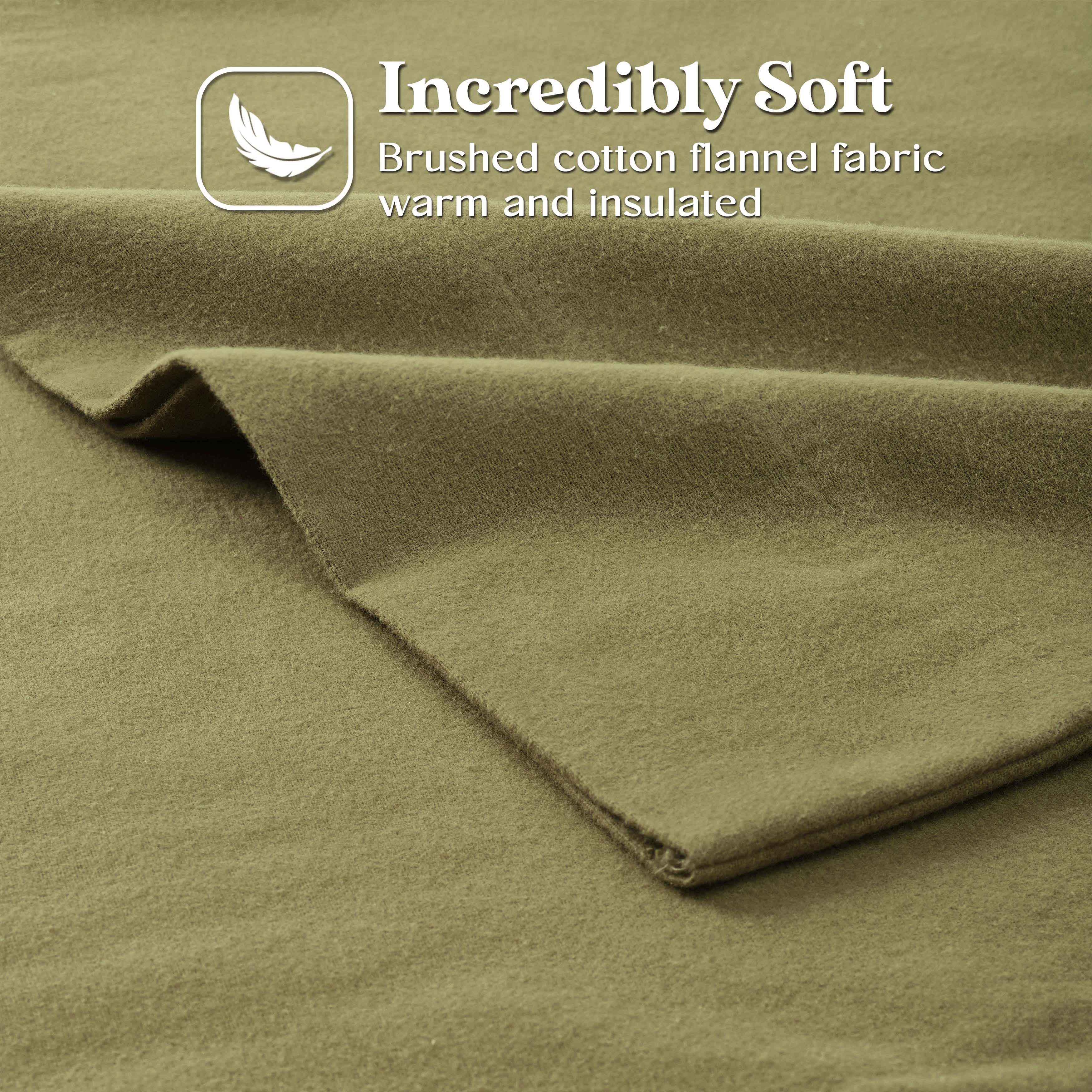 Premium Rome Flannel Cotton Solid Brushed Deep Pocket Sheet Set - Ultra Soft & Cozy Bedding for Winter - Perfect for Master Bedroom, Guest Room & Dorm Use