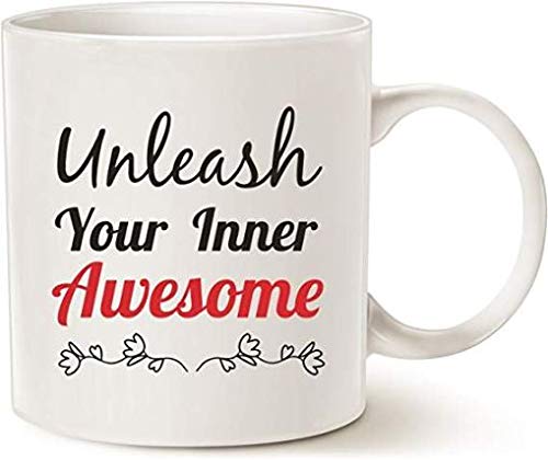 11OZ Unleash Inner Awesome Coffee Mug - Perfect for Home, Office & Gifts | Inspirational Ceramic Mug for Coffee, Tea & Hot Drinks