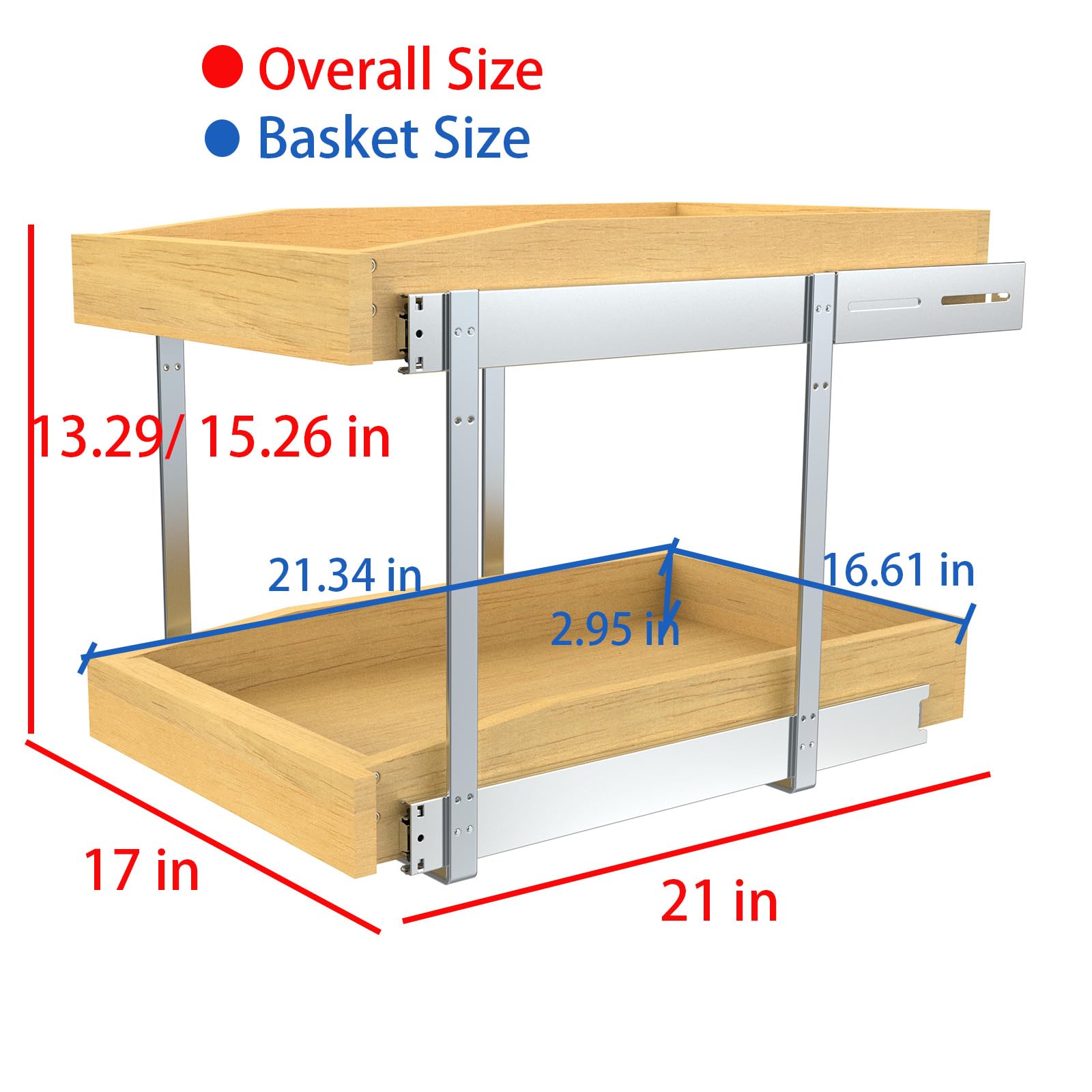 2 Tier Pull Out Cabinet Organizer - 17