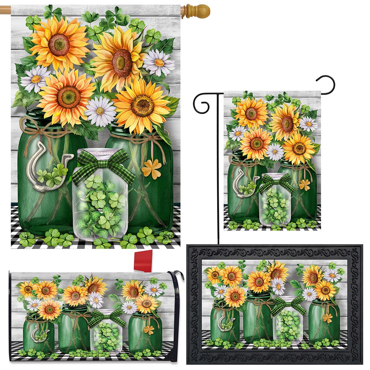 Briarwood Lane Irish Mason Jars - St. Patrick's Day Design Collection for Home Decor, Kitchen Storage & Party Supplies | Perfect for DIY Crafts, Holiday Decorations & Gift Giving