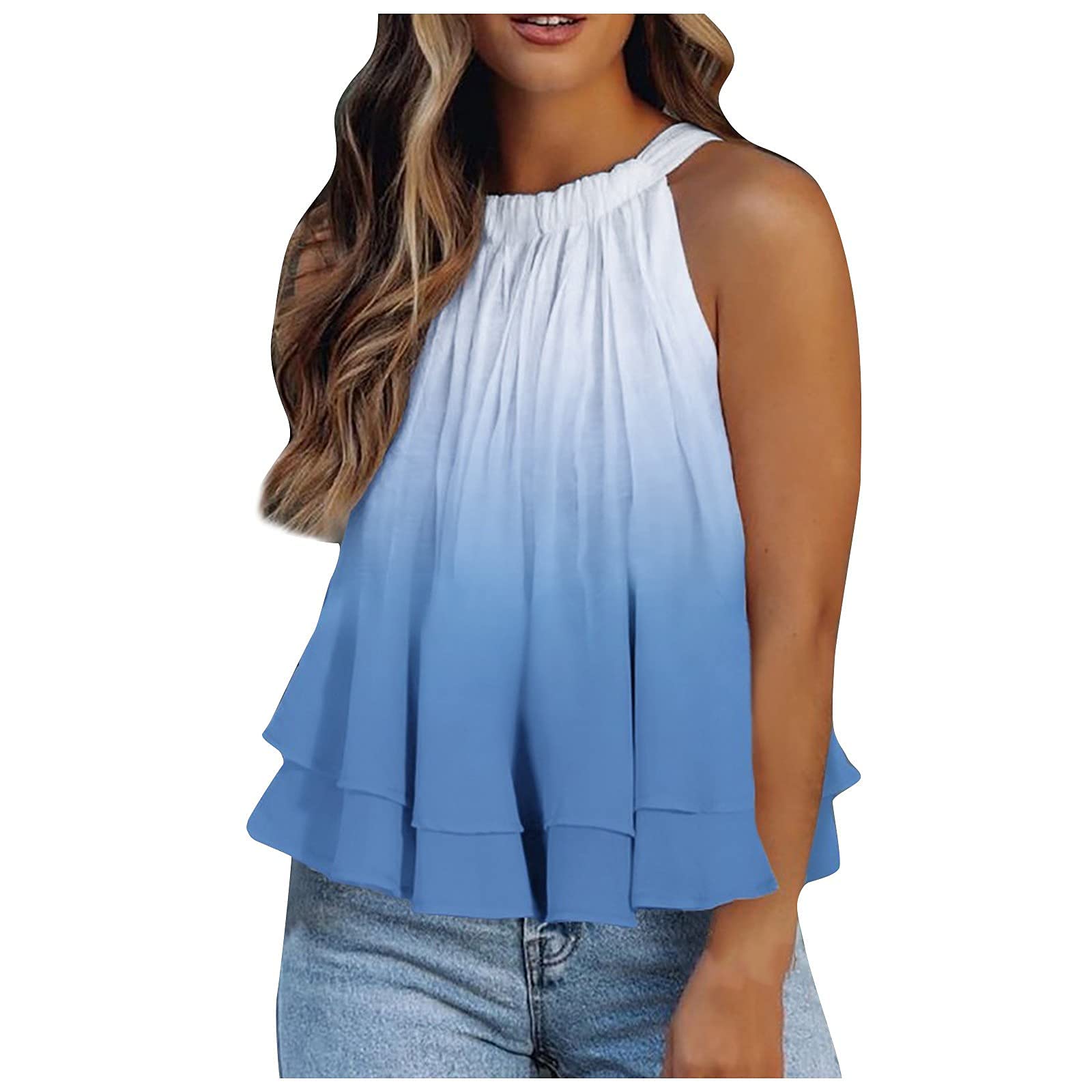 Women's Tie Dye Tank Top - Sexy Halter Neck Camisole, Casual Sleeveless Crop Top for Summer, Beach, Music Festivals & Streetwear Fashion