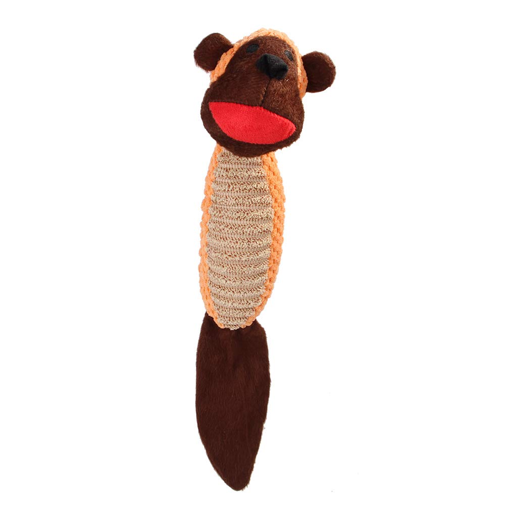 Durable Corduroy Squeaky Dog Toys - Interactive Chew Toys for Puppies & Small/Medium/Large Dogs (Brown) | Teething Relief, Playtime Fun for Indoor & Outdoor Activities