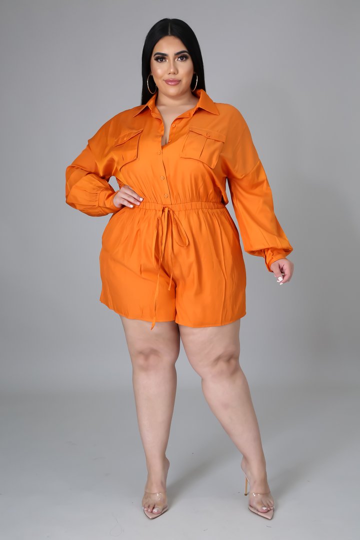 Natalya Plus Size Jumpsuit for Women - Orange Curve - Stylish & Comfortable One Piece Outfit for Casual Wear, Party & Date Night