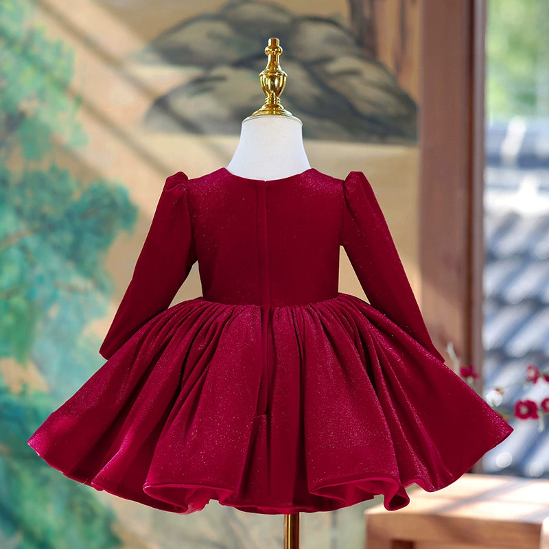 Elegant Red Christmas Baby Girl Dress - Flower Girl Dress for Holiday Parties, Photos & Special Occasions