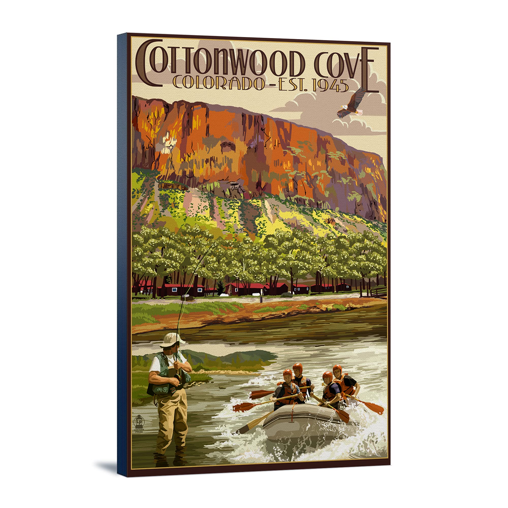 Lantern Press Cottonwood Cove Colorado Landscape Art - 16x24 Wrapped Canvas Wall Decor for Living Room, Bedroom & Office