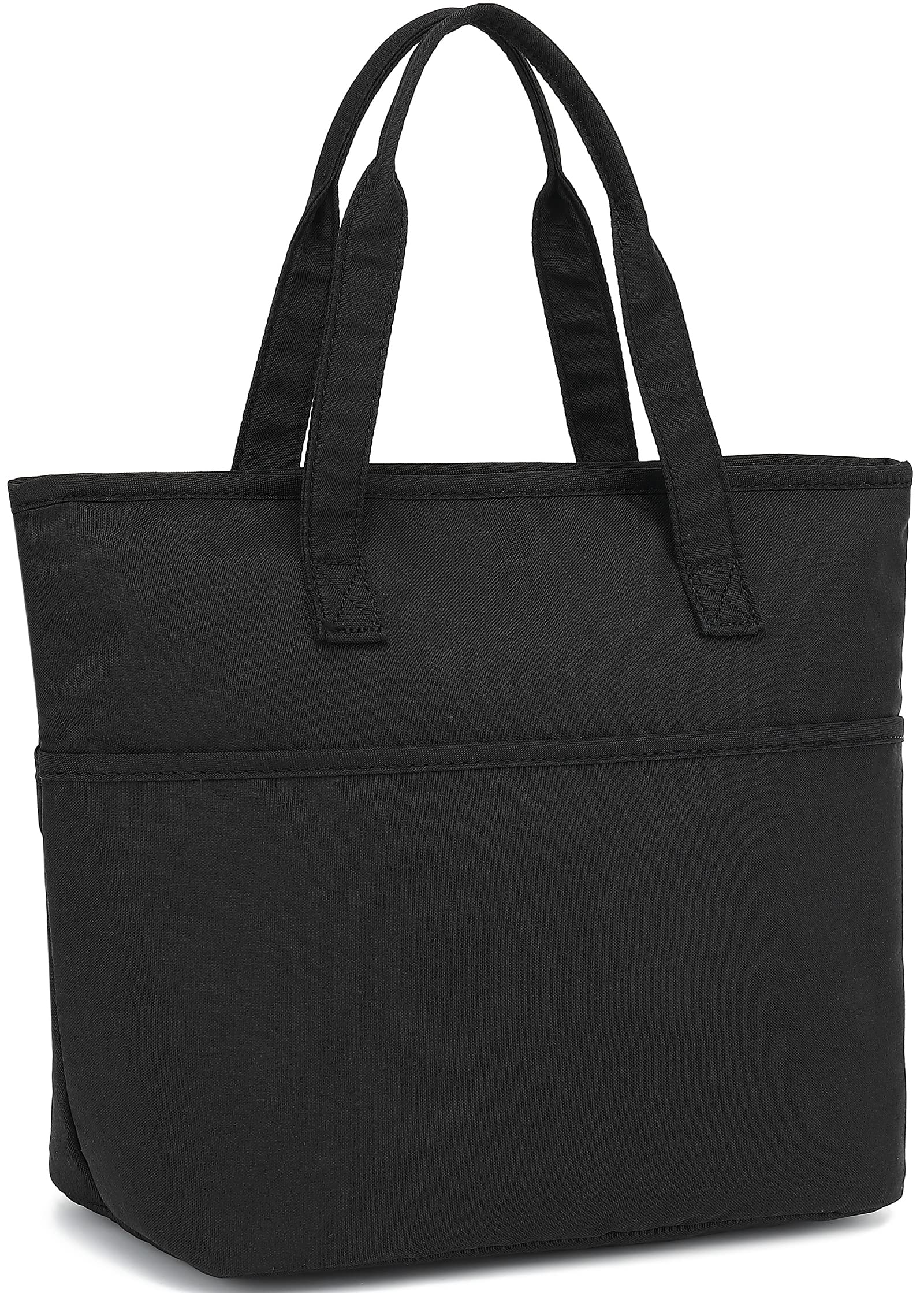 Insulated Reusable Lunch Bag for Women & Men - Leakproof Cooler Lunch Tote for School, Work, Office, Picnic & Outdoor Activities (Black) - Perfect for Meal Prep, Daily Commute & Travel