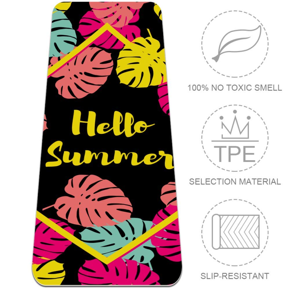 LORVIES Eco-Friendly Non-Slip Yoga Mat with Leaves Pattern - 72