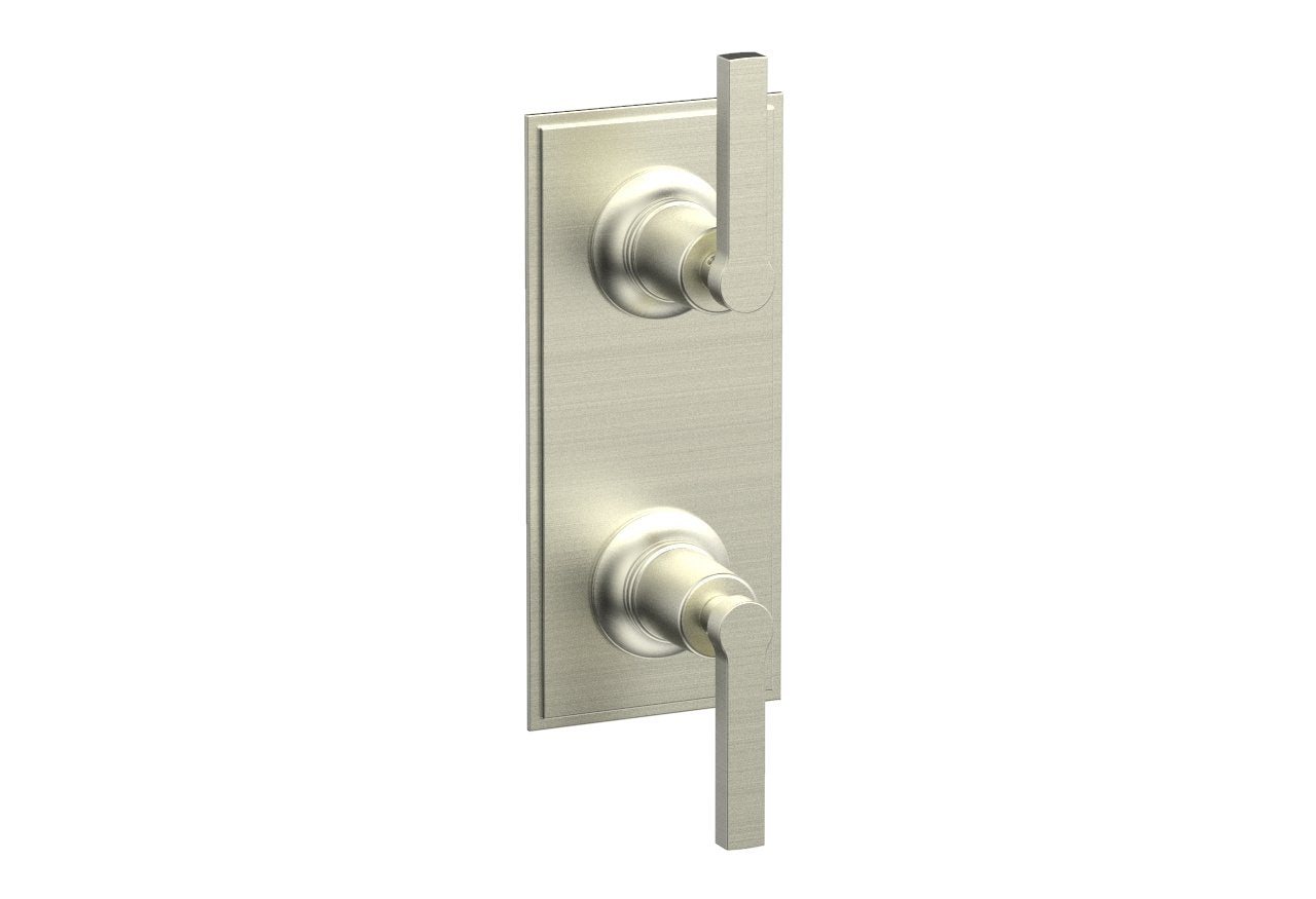 HEX MODERN Lever Handle Pair Trim Set for Thermostatic Shower Control with Volume Control & Diverter - Chrome Finish (4-106) - Perfect for Bathroom Renovation & Modern Home Upgrade