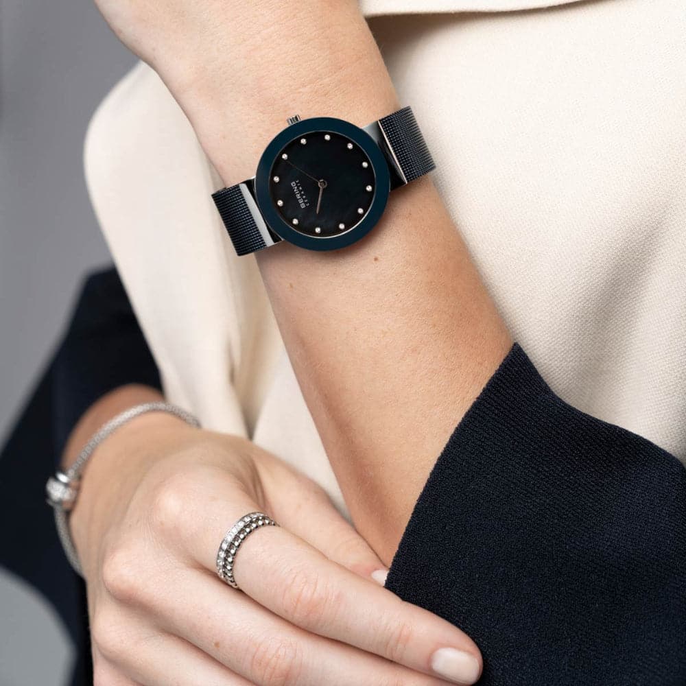 BERING 11435-387 Ceramic Women's Watch - Luxury Waterproof Analog Wristwatch for Women, Perfect for Office, Party & Everyday Wear