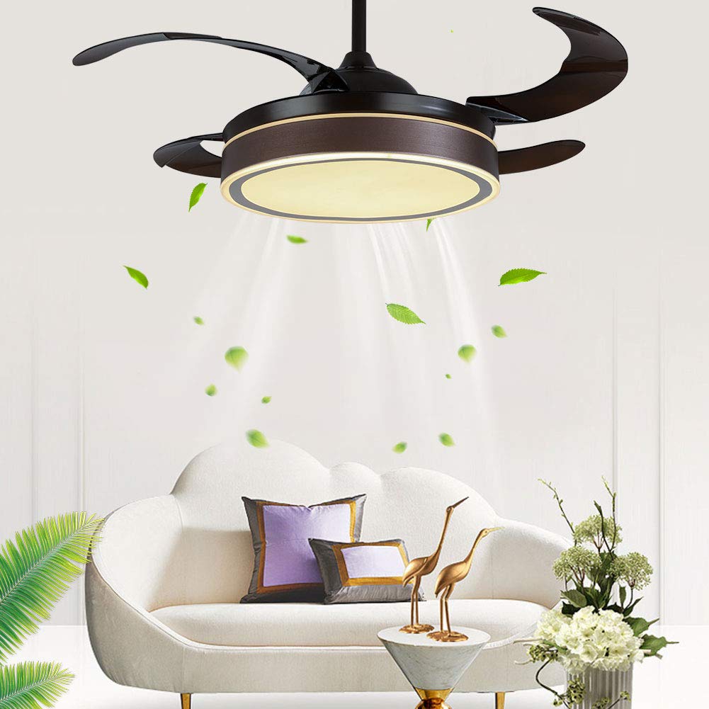 42 Inch LED Ceiling Fan with Lights and Remote Control - Modern Chandelier Fan for Bedroom, Dining Room, Living Room - 3 Speed, 3 Color Options - Perfect for Home Cooling and Stylish Lighting (Style 1)